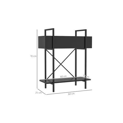 Étagère à plantes à 2 niveaux, support à fleurs pour intérieur extérieur, étagère à plantes en métal, étagère à fleurs à plusieurs étages, hauteur 70 cm, étagère à fleurs pour salon, jardin, balcon dé (1/5)