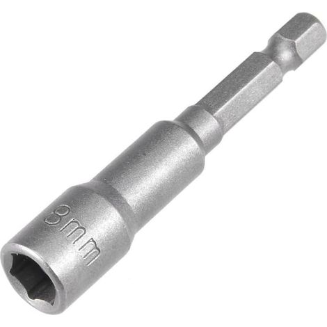 Vaso magnético de 8 mm, casquillo hexagonal de 1/4", para taladro o destornillador inalámbrico, 65 mm de longitud, 1 unidad