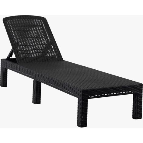 ARIZONA Fauteuil de jardin inclinable et pliable noir (1/5)