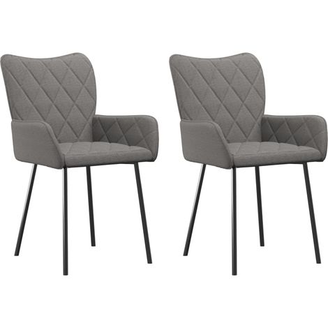 Set de 2 chaises de salle à manger gris clair tissu gris DEC025511 (1/5)