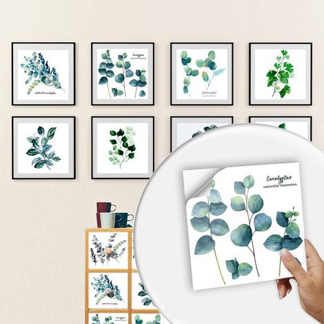 10 PCS Papier Peint Carrelage Autocollant Petite plante carrelage sticker 10 x 10 cm Style Mosaïque Sticker Mural Film Décoratif Imperméable pour Carreaux de Mur de Salle de Bains et de Cuisine (1/5)