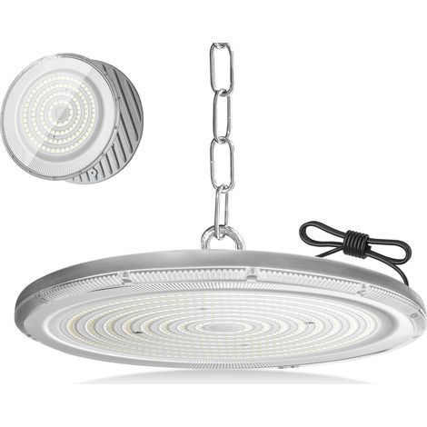 Projecteur LED Industriel 300W,30000LM Spot High Bay Lumière éclairage d'atelier,Blanc Froid 6500K IP65 Étanche UFO Eclairage Plafonnier LED Interieur Lustre pour Entrepôt,Usine,Hall,Gym (1/5)