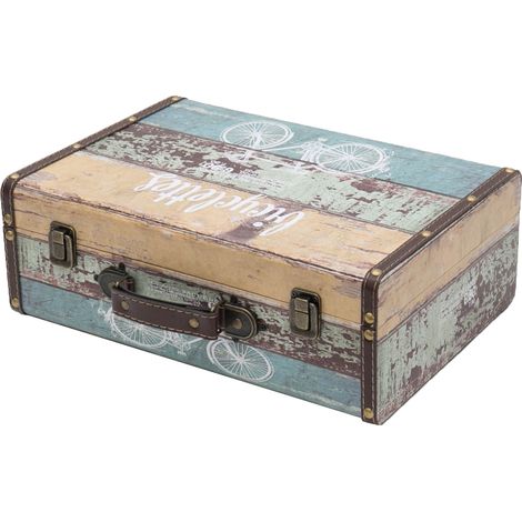 HMF VKO106 Holzkoffer im Vintage-Design, Fahrrad, 38 x 26 x 13 cm (1/5)