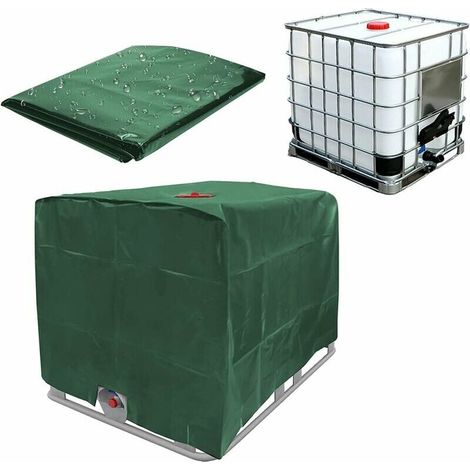 royaluxe - Bâche de réservoir d'eau, Bâche Couverture Réservoir IBC pour Cuve 1000L, Capôt de Protection Container Citerne Eau, Anti-poussière Anti-UV Anti-Pluie, 120x100x116cm (vert), (1/4)