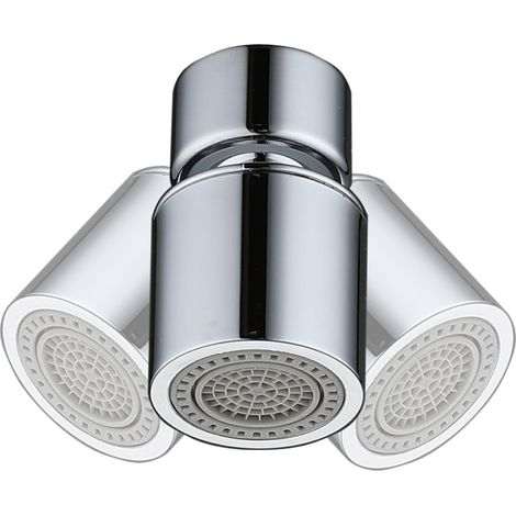 Wasserhahnbelüfter, 360° drehbarer Belüfter, Wasserhahnfilter mit 2 Sprühmodi, Anti-Spritz-Entkalkungszubehör für Badezimmer-Küchenspüle, wassersparend, FM24