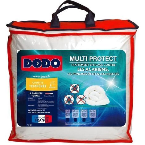 Dodo – Couette tempérée MULTIPROTECT 200 x 200 cm – Garnissage polyester Thermolite® Protect 300 g/m² – Traitée anti-acariens et antimicrobiennes (1/5)