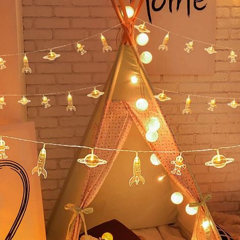 Guirlande Lumineuse Led - Astronaute - 4,9 Pieds - 10 Led - Alimentation Sur Piles Aa - Décoration Chambre Enfant Fête Anniversaire (1/5)