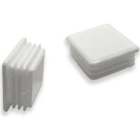 Ajile - Embout Carré Extra-plat de Finition BLANC 30 x 30 mm EXT.