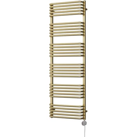 Crossmoor - Brushed Brass Electric Towel Rail H1533mm x W500mm 800w Thermostatic (1/2)