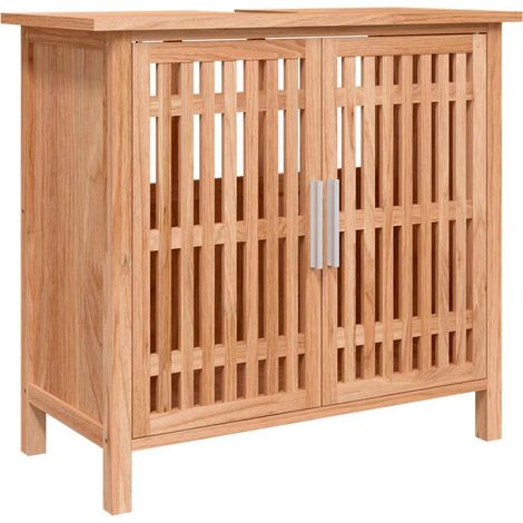 vidaXL Armario de lavabo madera maciza de nogal 66x29x61,5 cm (1/2)