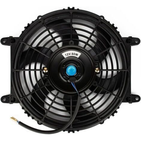 Ventola 12V 80W – Kit di montaggio da 23 cm – Pale per motore radiatore – Compatibile con camion e camper