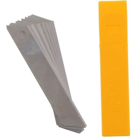 OLFA LB-10B - Pack de 10 cuchillas troceables 18 mm plateadas en blister (1/3)
