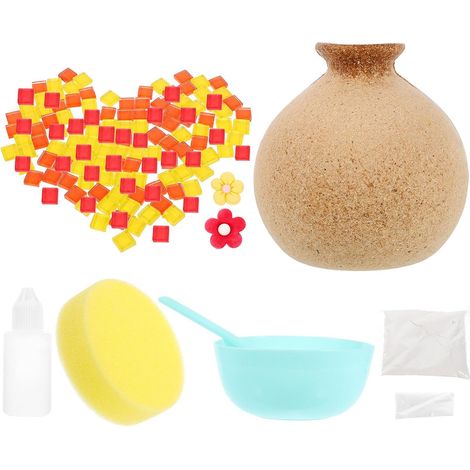 Kit DIY Vase à Fleurs en Verre et Bois Cailloux Décoratifs, Décoration Polyvalente pour Fêtes et Activités Parent-garçon et Filles, Set Complet pour Bricolage Créatif (1/5)