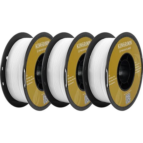 Filamento PLA, diametro 1,75 mm, compatibile con stampanti FDM, 3 kg, bianco (1/2)