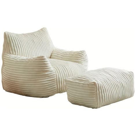 Chaise longue incurvée avec pouf assorti — Offre un confort ergonomique et crée une esthétique harmonieuse (1/5)