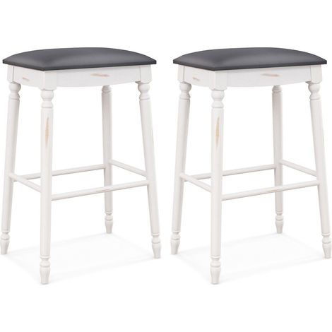 Set of 2 Bar Stools Dining Counter Height Chair Modern Upholstered Pub Stool 29�M1A11237WH-29