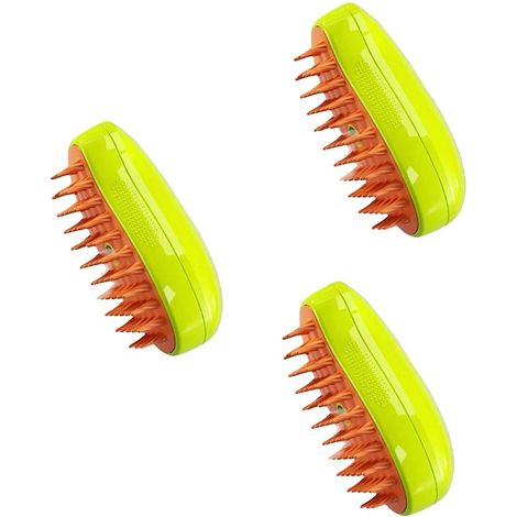 Lot de 3 brosses de toilettage pour animaux, avec technologie vapeur chaude, rechargeables, pour chats et lapins. (1/5)