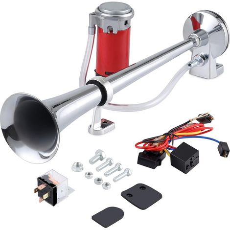 Klaxon Camion 12V 450mm Longueur Trompette Corne 150db 12V Haut Parleur de Voiture Camions Motos et SUV (1/5)