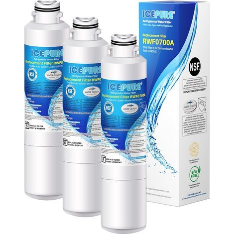 3-teiliges Wasserfilterset, Aktivkohle, Harz, für Samsung Kühlschränke (1/5)