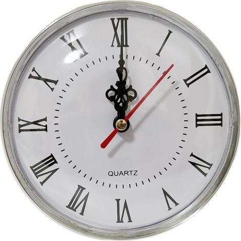Mouvement d'horloge à quartz de 130 mm de diamètre avec chiffres romains pour réparation et bricolage, compatible avec les pièces d'horloge standard (argenté)
