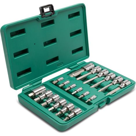 1/4" & 1/2" Bitsteckschlüssel Satz, Innensechskant, 18-tlg. (1/5)