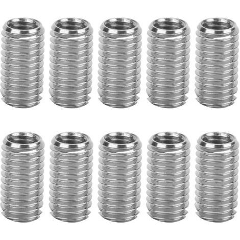 10pcs Inner M6 1.0 Outer M8 1.25 Length 15mm Slotted Threaded Inserts (1/5)