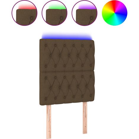 Maison Exclusive - Cabecero con luces LED tela marrón oscuro 80x7 (1/5)