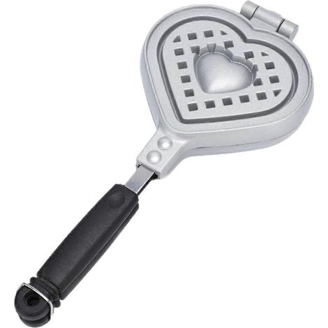 Gaufrier antiadhésif en forme de cœur 14,5 x 35 cm, moule à gâteaux double face en alliage d'aluminium pour petites cuisines (1/5)