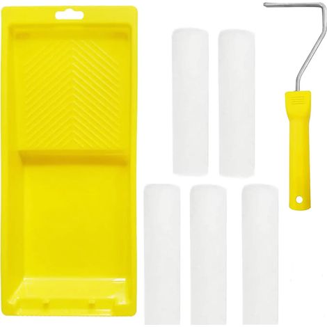 Kit de Rouleau de Peinture,Set rouleaux peinture,Ensemble de 7 pièces,Pinceaux de Peinture Rouleaux,Brosse à Rouleau de Peinture,pour Maison Décoration Mural Jardin Plafond Porte