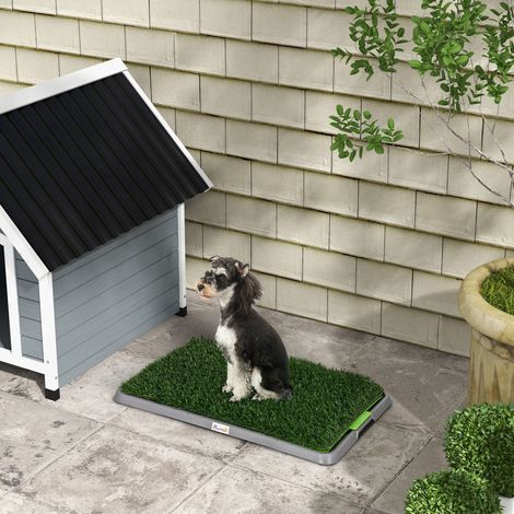 Inodoro para perro con césped sintético, bandeja 67 x 41 cm, verde HAVRYA (1/5)
