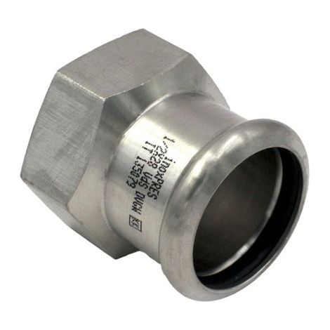 RACCORDO DRITTO A PRESSARE FEMMINA FEMMINA IN ACCIAIO INOX SERIE INOXPRES UNIKO - 11/4Xø35  - RMR