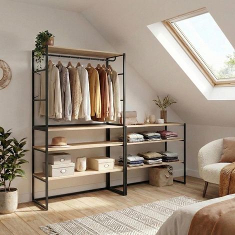 3er-Set modulare Dachboden-Kleiderständer 300x85cm KADRA (1/5)
