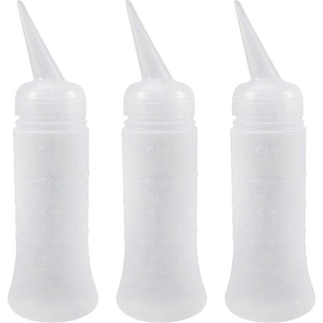 Lot de 3 flacons vides rechargeables de 260 ml en plastique, flacons gradués pour le lavage des mains et la préparation des médicaments, pour la maison et le magasin.-M