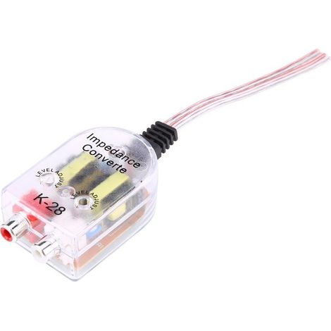 Amplificateur de CD audio de voiture, adaptateur de convertisseur d'impédance haute à faible pour systèmes audio de voiture. (1/5)