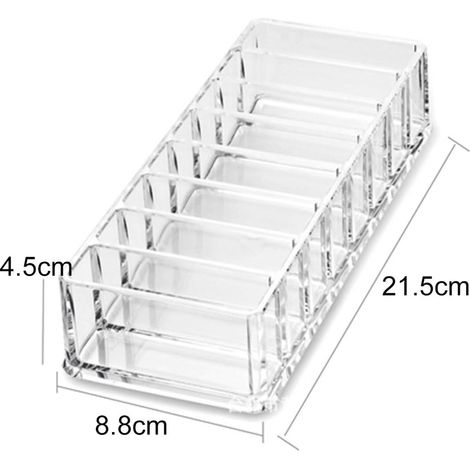 Transparent storage box with 8 compartments, for makeup/cosmetics/powder/brushes (1/4)