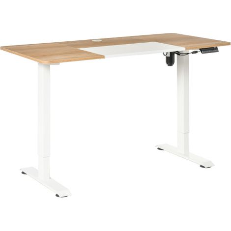 Escritorio 140x70x116 cm con motor, ajustable en altura, blanco (1/5)