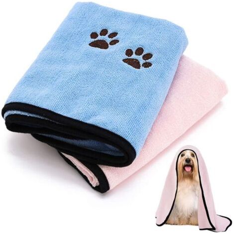 Schnelltrocknende Hundehandtücher, 2 Stück, Haustierhandtücher, saugfähige Hundehandtücher, Haustierbadetücher. (1/4)