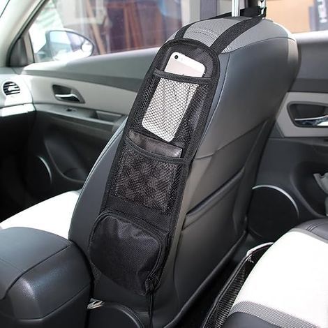 Organizer per sedile auto, borsa laterale da appendere, organizer multifunzionale per sedile auto, borsa portaoggetti pieghevole per auto, borse a rete, organizer per sedile laterale (1/5)