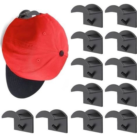 12 Stück selbstklebende Huthaken für Baseballkappen, selbstklebende Huthaken (1/4)