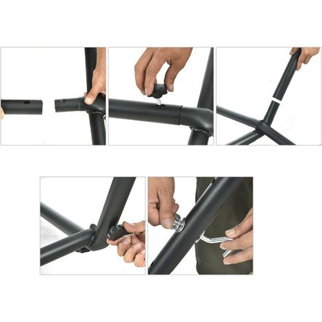 élargie + hamac double sac en tissu,2 personnes pour Intérieur Extérieur, Hamac d'extérieur avec Support, Hamac sur Pied en Métal,Jardin, Patio, Camping, Plage 250 x 110 x 100cm (1/5)