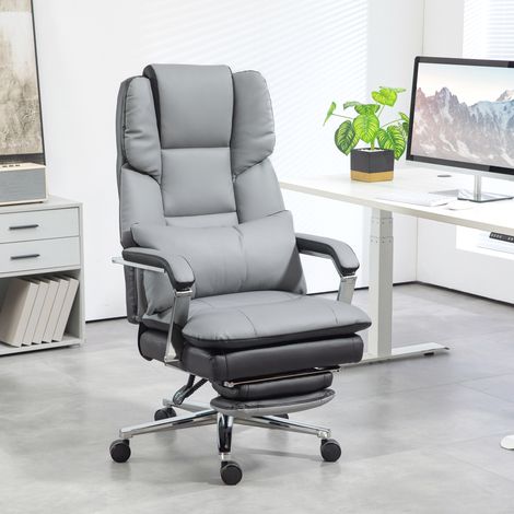 Bürostuhl, ergonomisch, verstellbar, 63x71x123-129cm, Hellgrau/Schwarz