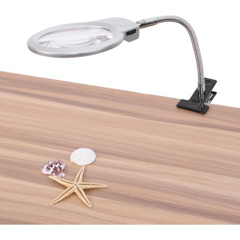 Schreibtischlampe mit integrierter LED-Lupe, ideal für Detailarbeiten und präzises Arbeiten. (1/5)
