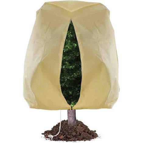 Housse pour plantes - Housse pour plantes contre le gel - Protection hivernale pour plantes - Polyester - Voile contre le gel - Met cordon de serrage et fermeture éclair - 240x200 cm - Blanc cassé (1/5)