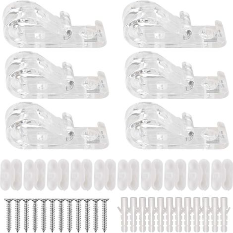 Lntyq 6 Sécurité des enfants crochet à clips en P transparent avec 10 Connecteur de chaîne de stores en plastique 12 Vis+12 Piliers en Plastique Utilisé Pour le contrôle