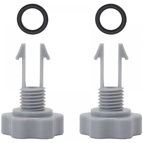 Lot de 2 soupapes de décharge d'air et joint torique de rechange pour pompe de filtration Intex 10460 10264 (1/5)