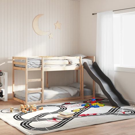 Lit superposé avec toboggan et échelle sans matelas-Lit pour enfants 80x200 cm 263755 (1/5)