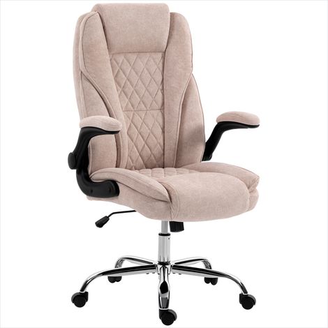 Fauteuil de bureau compact en velours classique pink, accoudoirs relevables et réglage en hauteur (1/5)