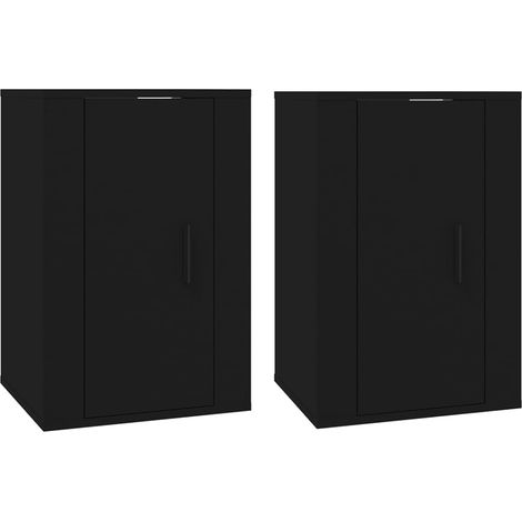 Mobile TV a parete scaffale per televisione multimediale televisione buffet sala da pranzo soggiorno camera da letto 2 pezzi 40 x 34,5 x 60 cm nero 020028914