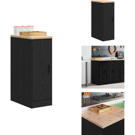 Garagen-Aufbewahrungsschrank Schwarz Massivholz Kiefer - Garagen-Aufbewahrungsschrank - Garagen-Aufbewahrungsschränke - Schrank - Garagenschrank (1/5)