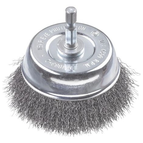 Kwb spazzola a tazza   75 mm ultra pesante filo 0,20 mm di acciaio HSS ondulata per trapano (1/4)